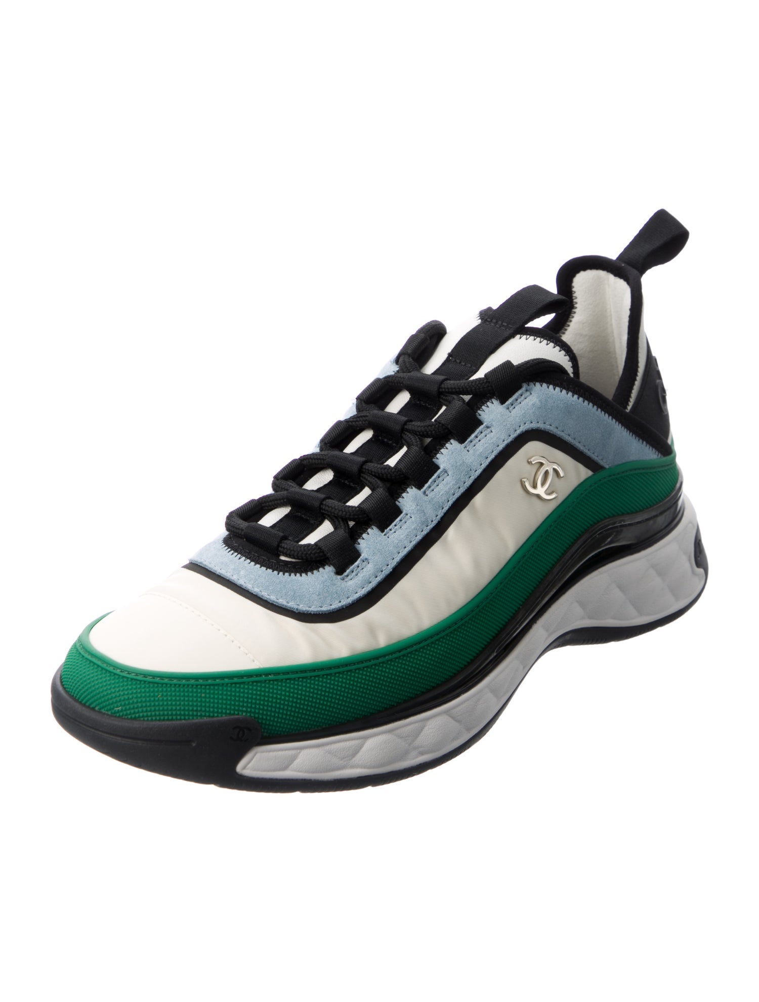 Chanel Interlocking CC Logo Nylon Sneakers